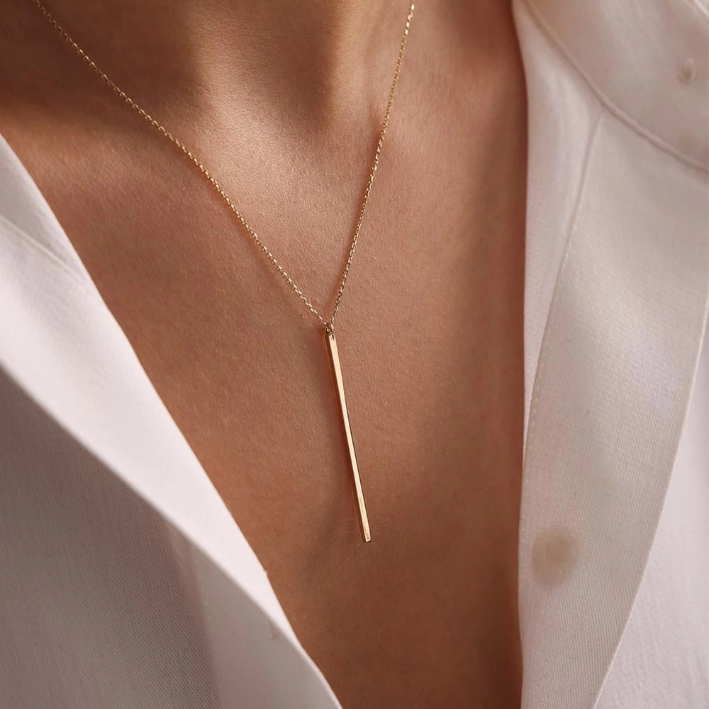 Çizgi 14 Ayar Altın Kolye