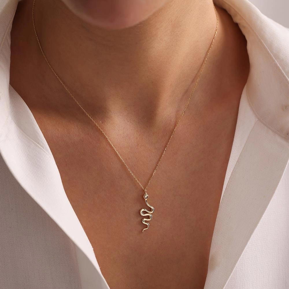 Yılan 14 Ayar Altın Kolye