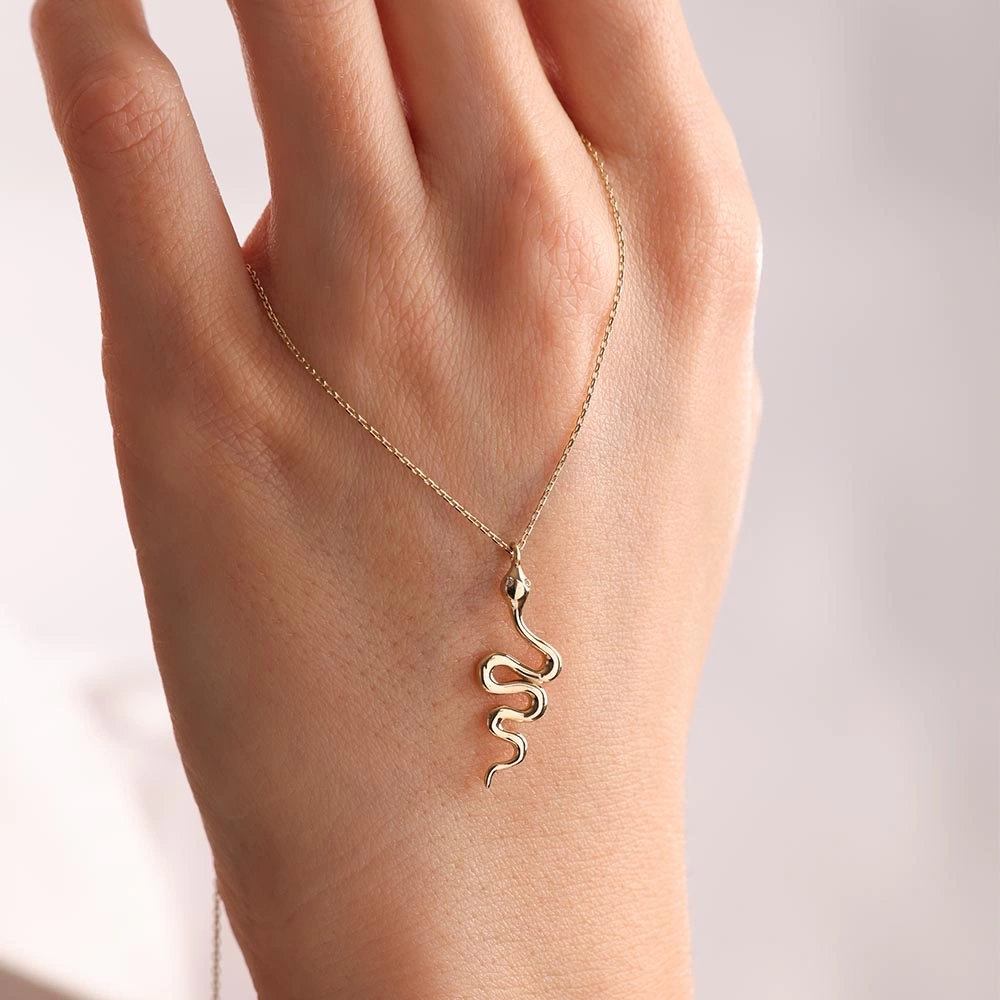 Yılan 14 Ayar Altın Kolye