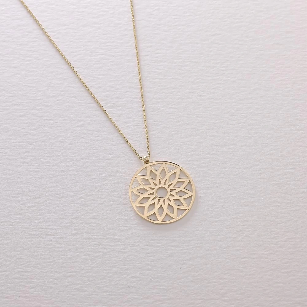 Lotus 14 Ayar Altın Kolye