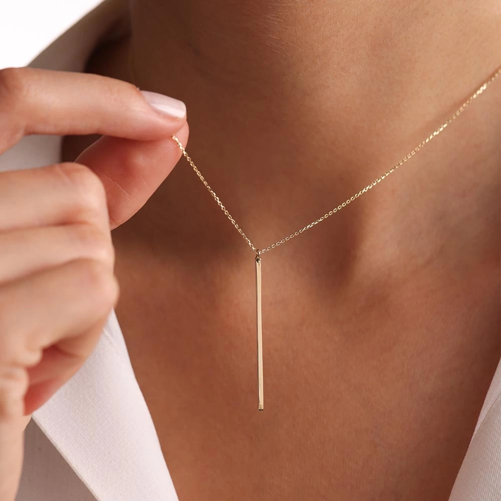 Çizgi 14 Ayar Altın Kolye