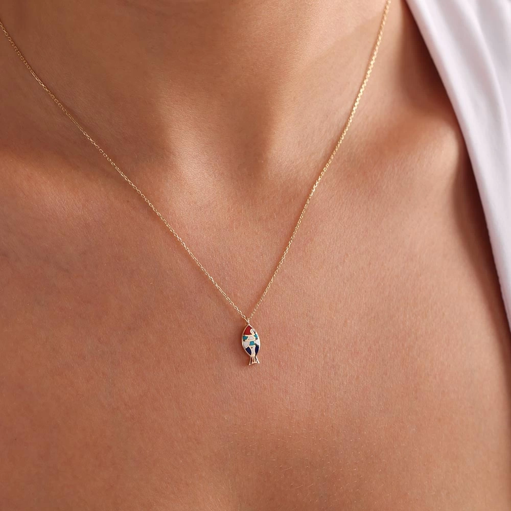 Balık 14 Ayar Altın Kolye