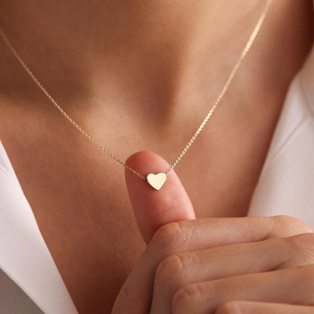 Kalp 14 Ayar Altın Kolye