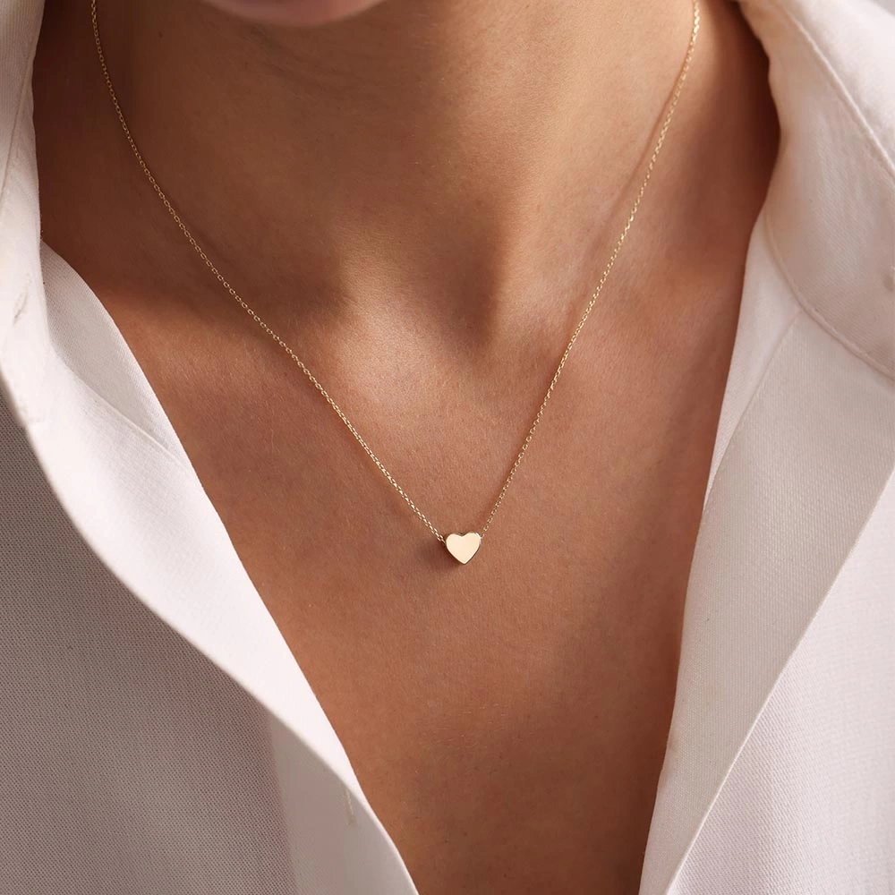 Kalp 14 Ayar Altın Kolye