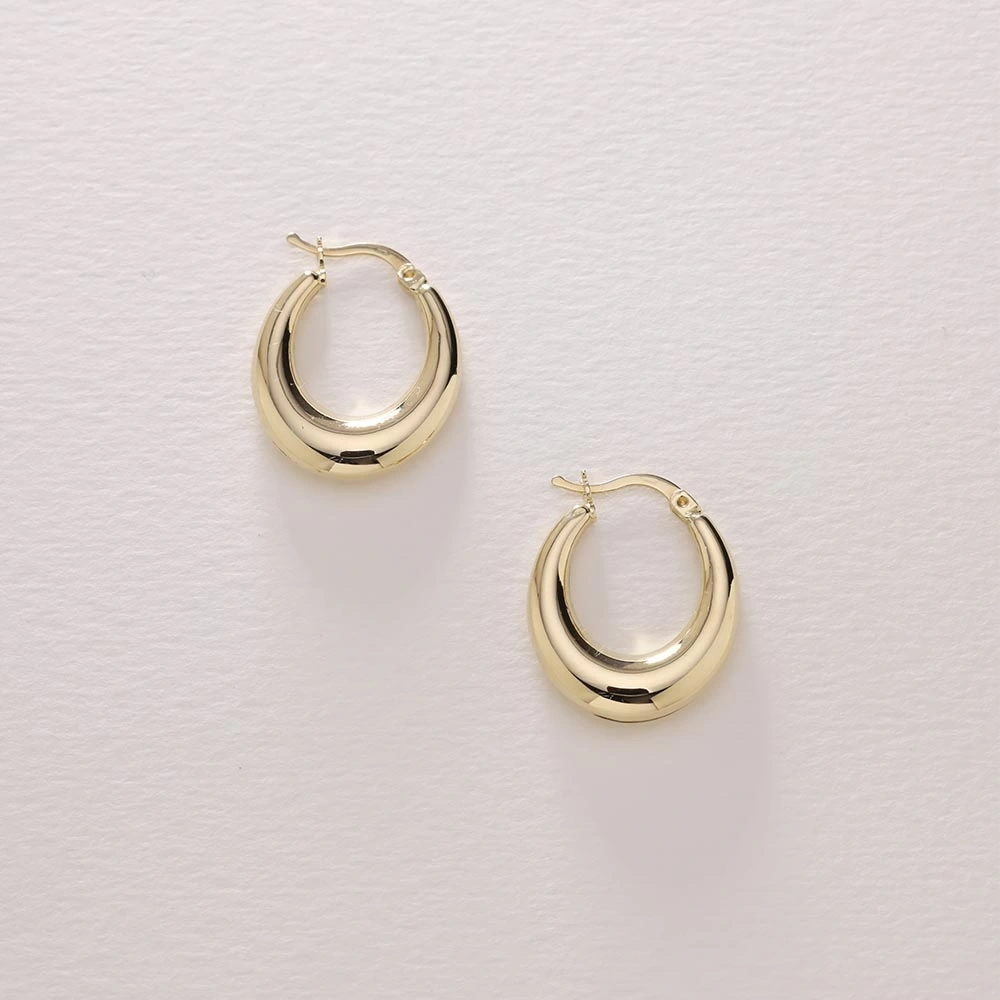 Damla Halka 14 Ayar Altın Küpe