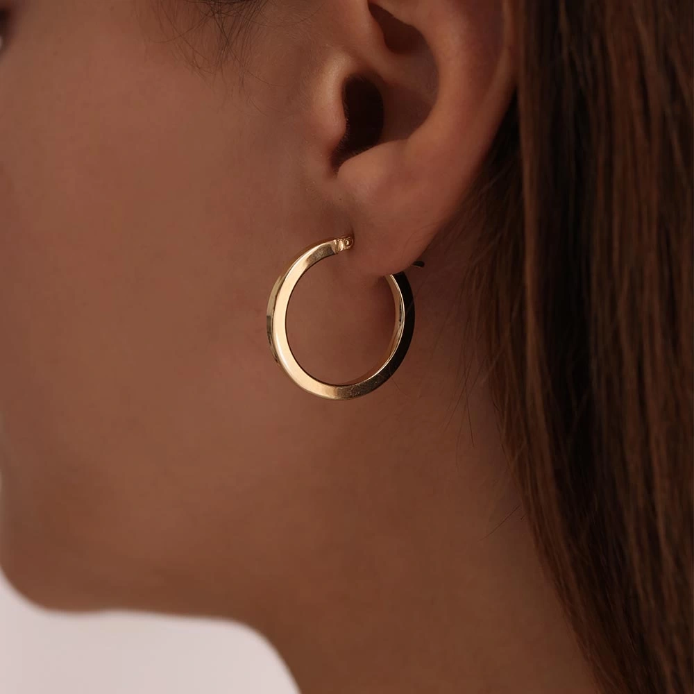 Köşeli 14 Ayar Altın Küpe