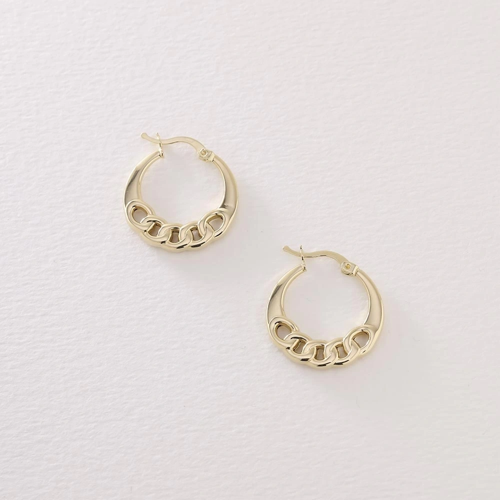 Halka Gurmet 14 Ayar Altın Küpe