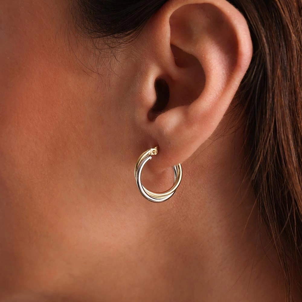 2li Halka 14 Ayar Altın Küpe