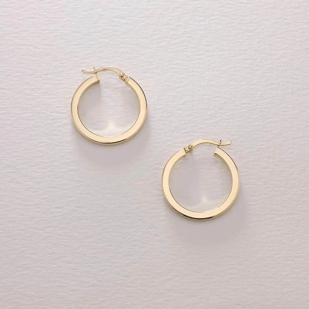 Köşeli 14 Ayar Altın Küpe