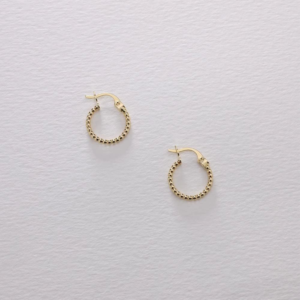 Top Halka 14 Ayar Altın Küpe