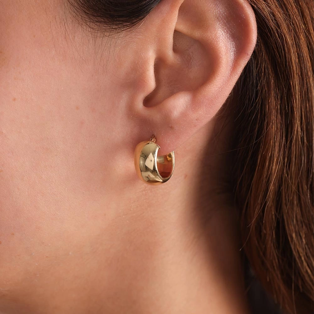 Mini Halka 14 Ayar Altın Küpe