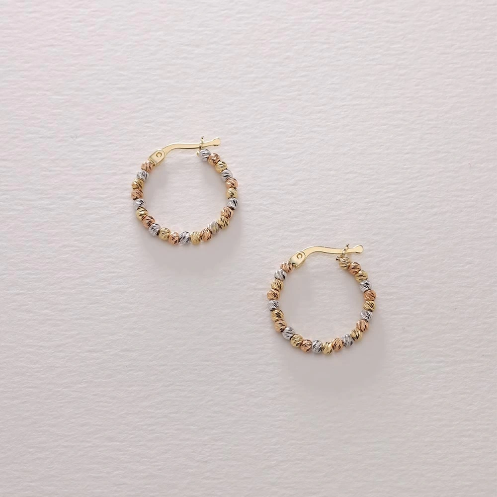 Dorikalı Halka 14 Ayar Altın Küpe