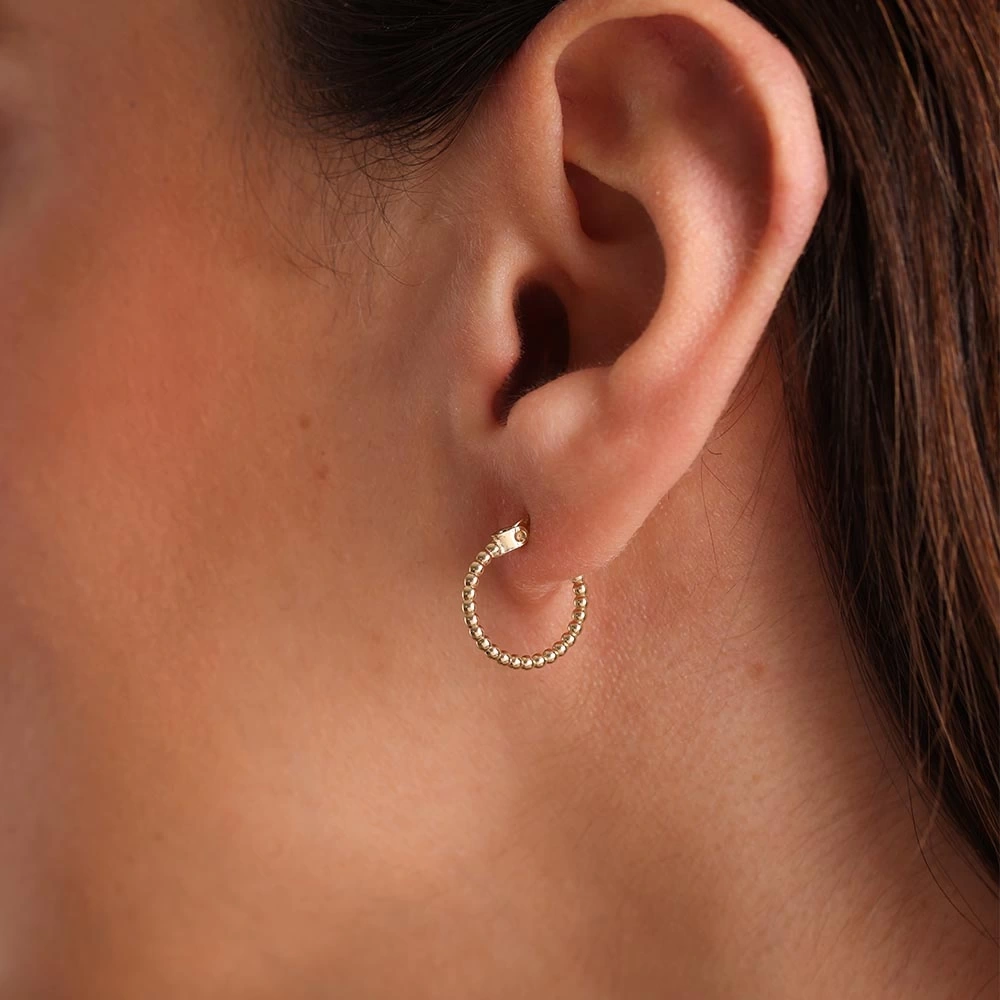 Top Halka 14 Ayar Altın Küpe