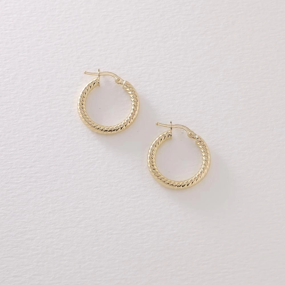 Sıkı Burgu 14 Ayar Altın Küpe