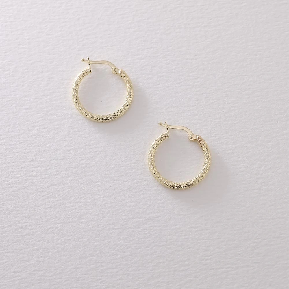 Tasarım Halka 14 Ayar Altın Küpe