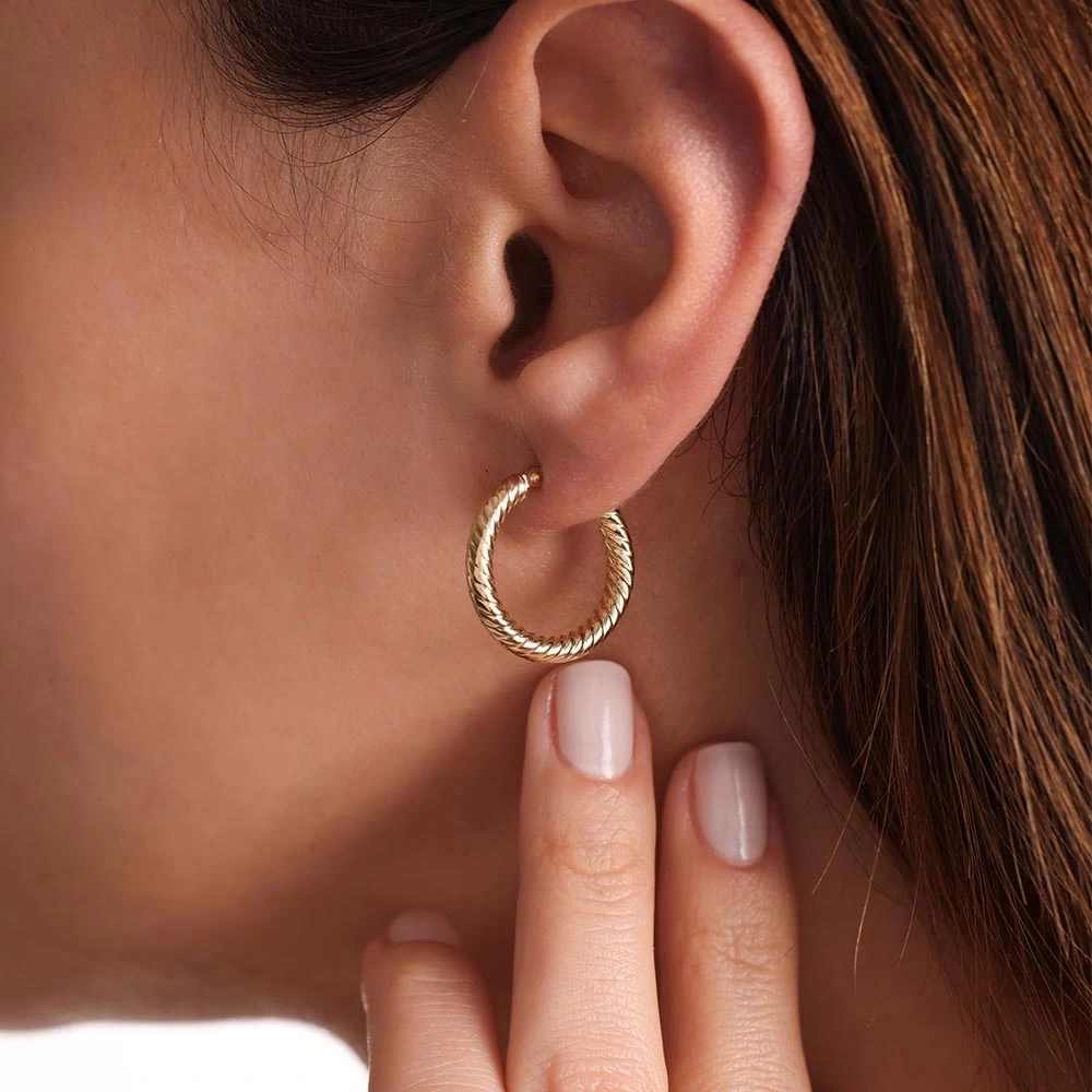 Sıkı Burgu 14 Ayar Altın Küpe