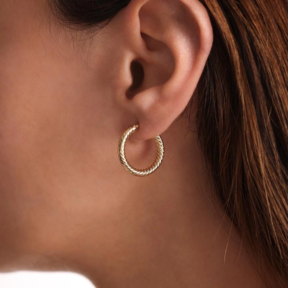 Sıkı Burgu 14 Ayar Altın Küpe