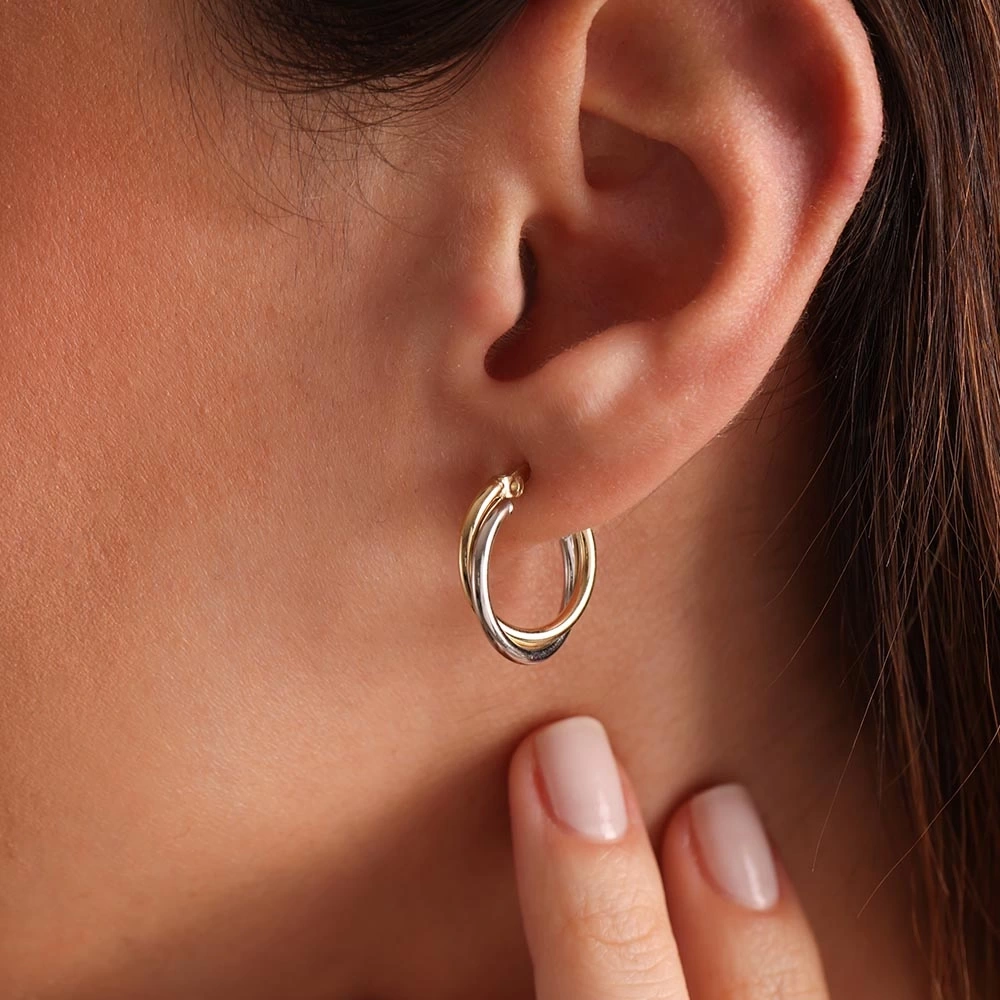 2li Halka 14 Ayar Altın Küpe