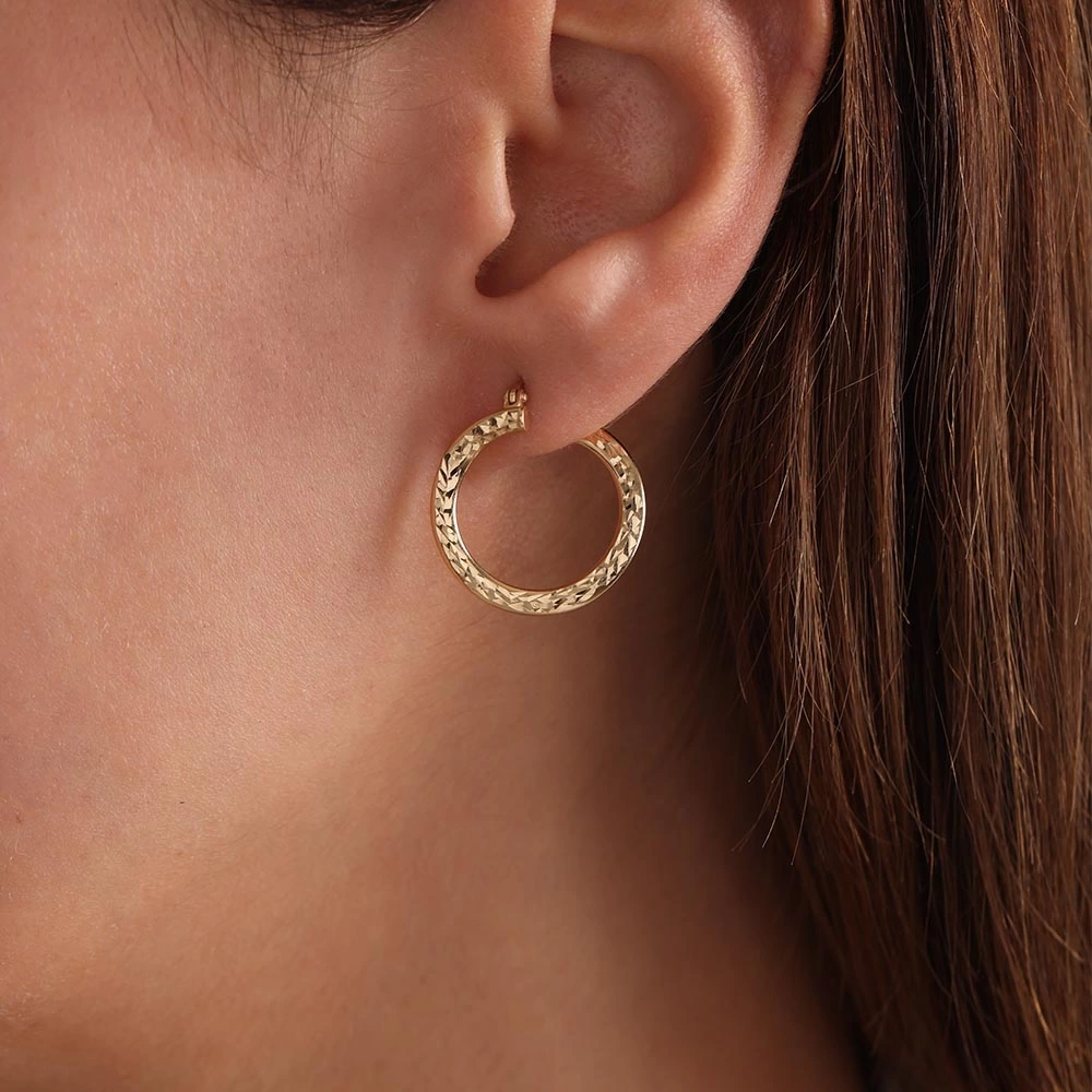 Cam Kırığı 14 Ayar Altın Küpe