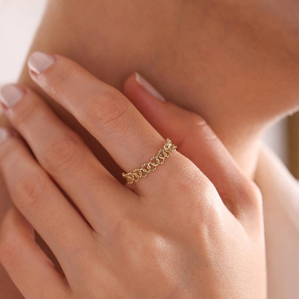 Sarmal 14 Ayar Altın Yüzük