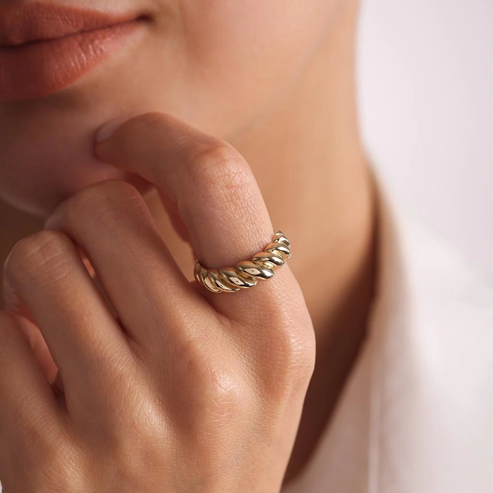 Burgu 14 Ayar Altın Yüzük