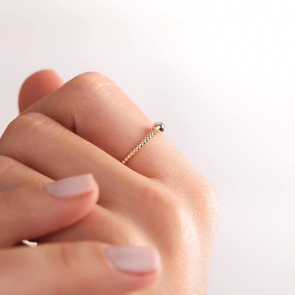 Top Desenli 14 Ayar Altın Yüzük