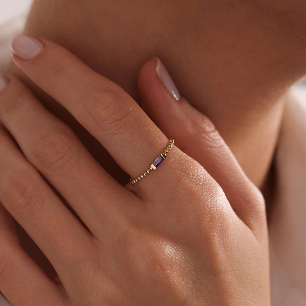 Renkli Top Desenli 14 Ayar Altın Yüzük