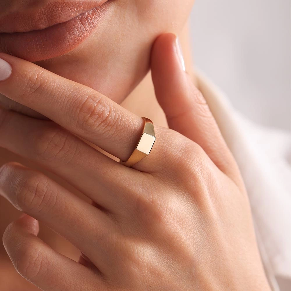 Kare Şövalye 14 Ayar Altın Yüzük