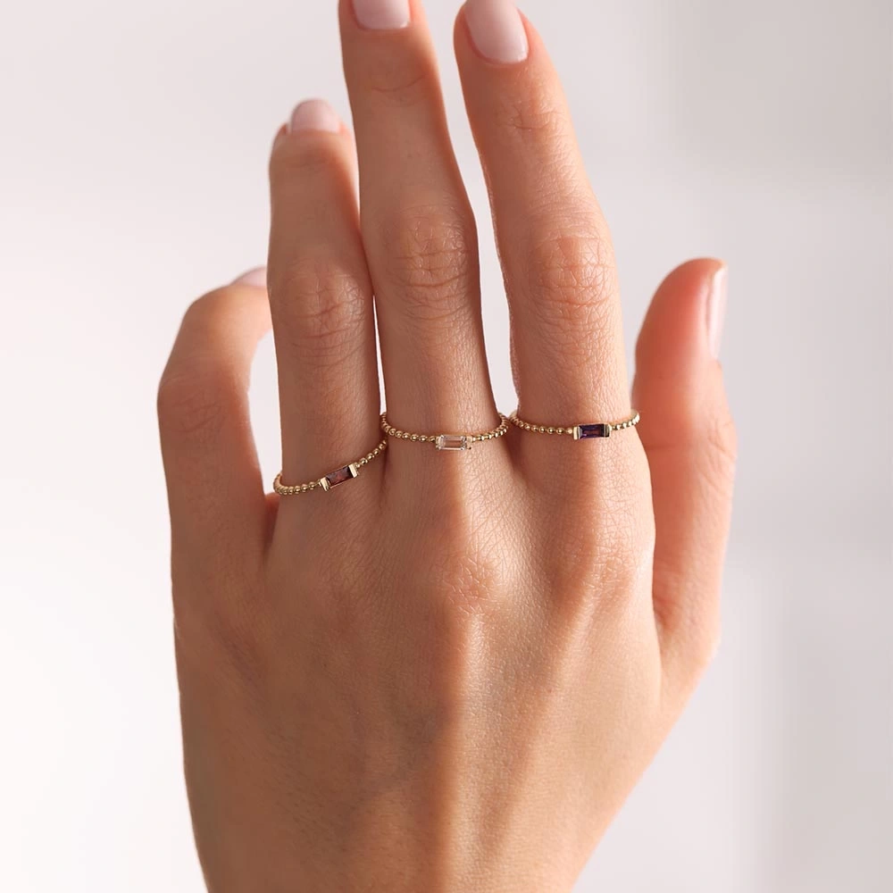 Renkli Top Desenli 14 Ayar Altın Yüzük