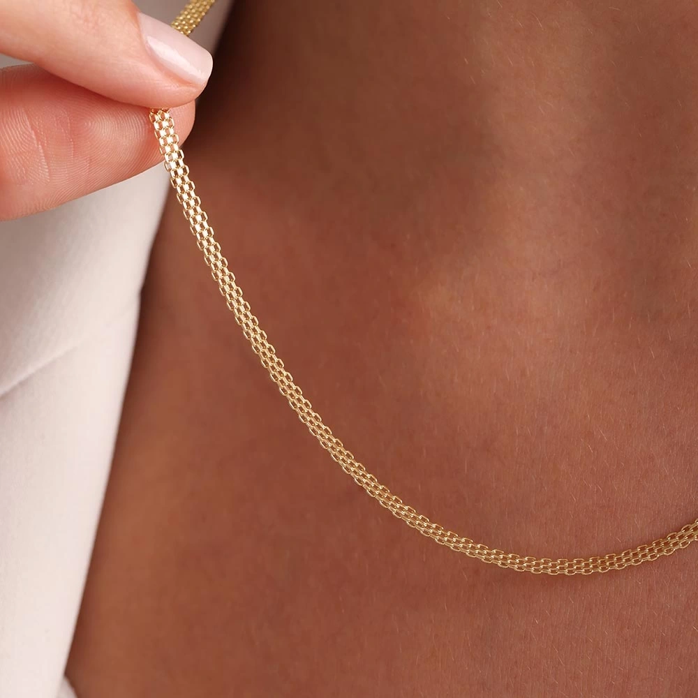 Sıkı Örgü 14 Ayar Altın Zincir