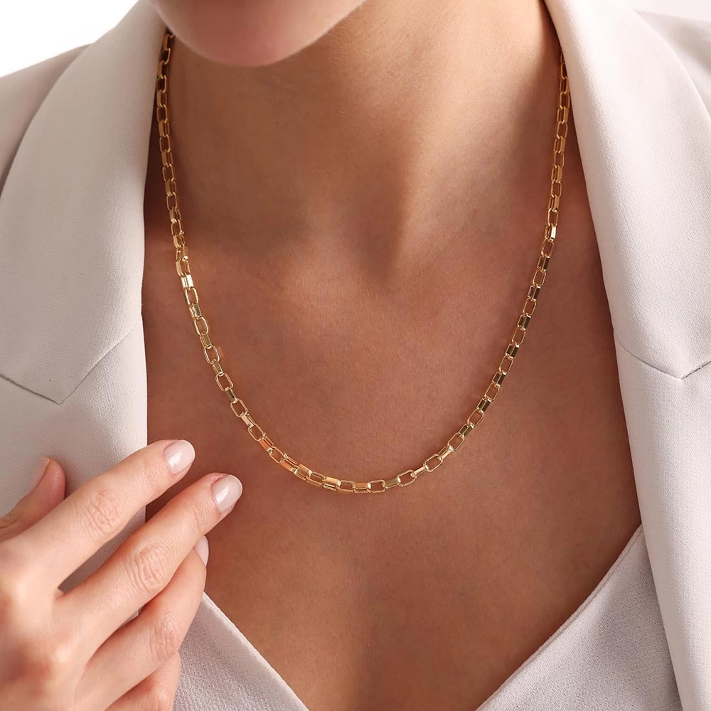 Kalın Ataş 14 Ayar Altın Zincir