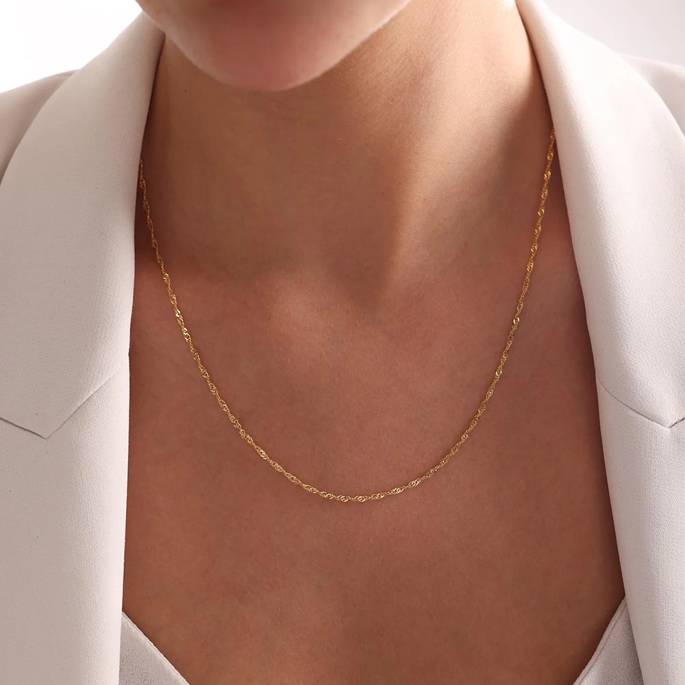 Singapur 14 Ayar Altın Zincir