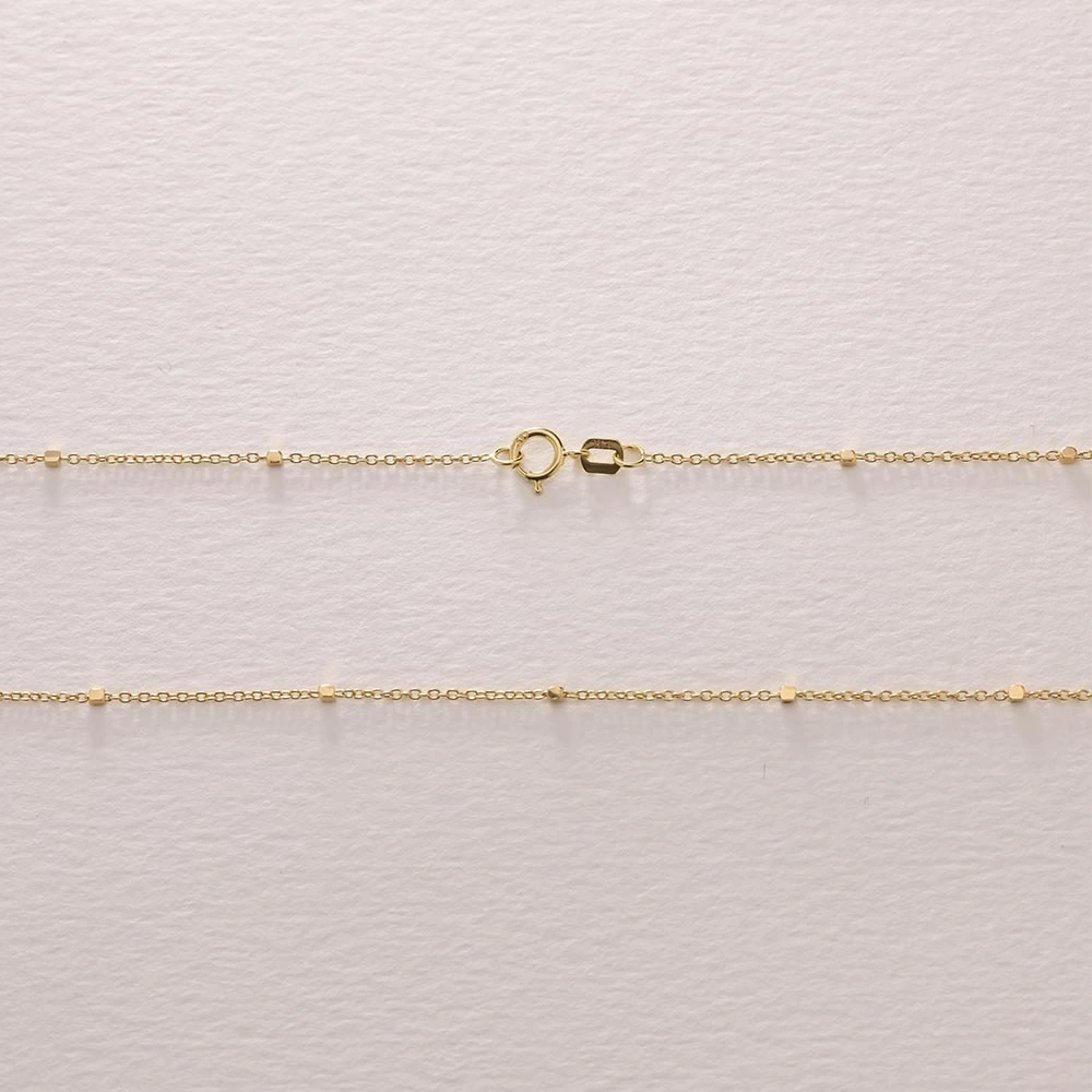 Küp Aralıklı 14 Ayar Altın Zincir