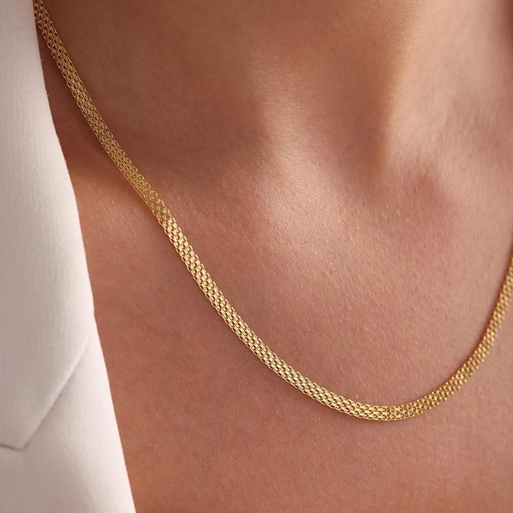 Sıkı Örgü 14 Ayar Altın Zincir