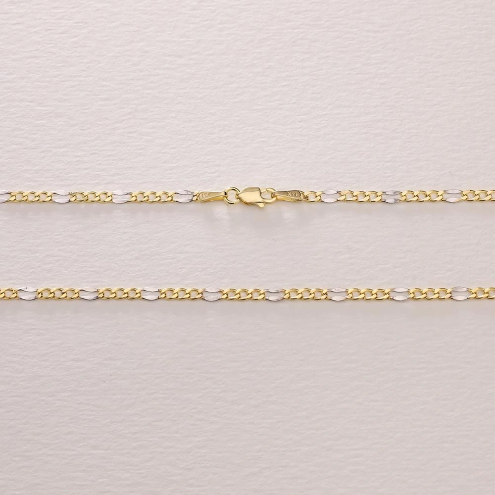 Kuş Gözü Renkli 14 Ayar Altın Zincir