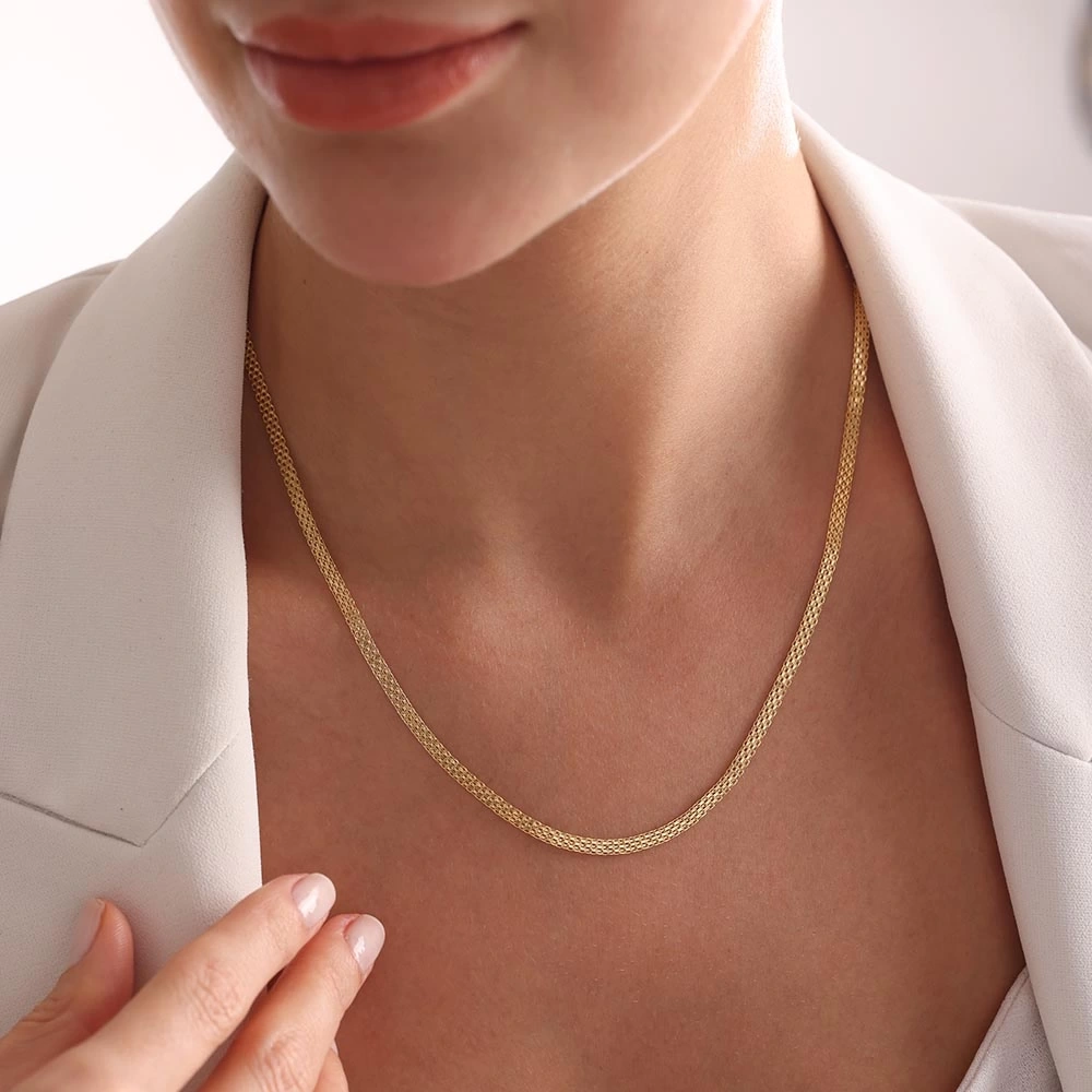 Sıkı Örgü 14 Ayar Altın Zincir