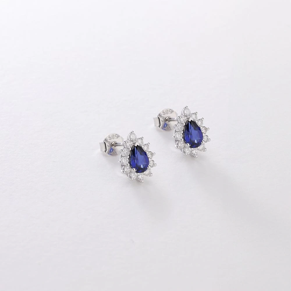 1.50 CT Damla Safir & Pırlanta Küpe