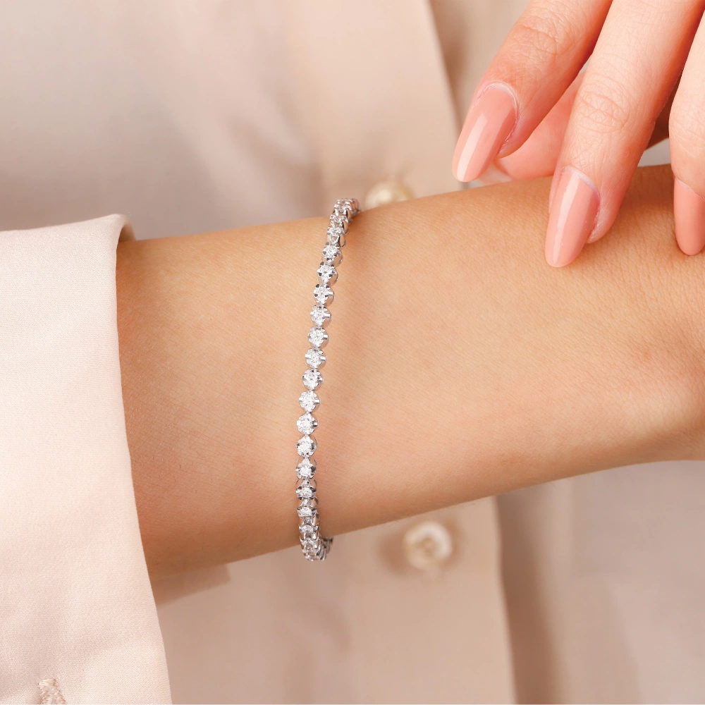 1.50 CT Tasarım Su Yolu Pırlanta Bileklik