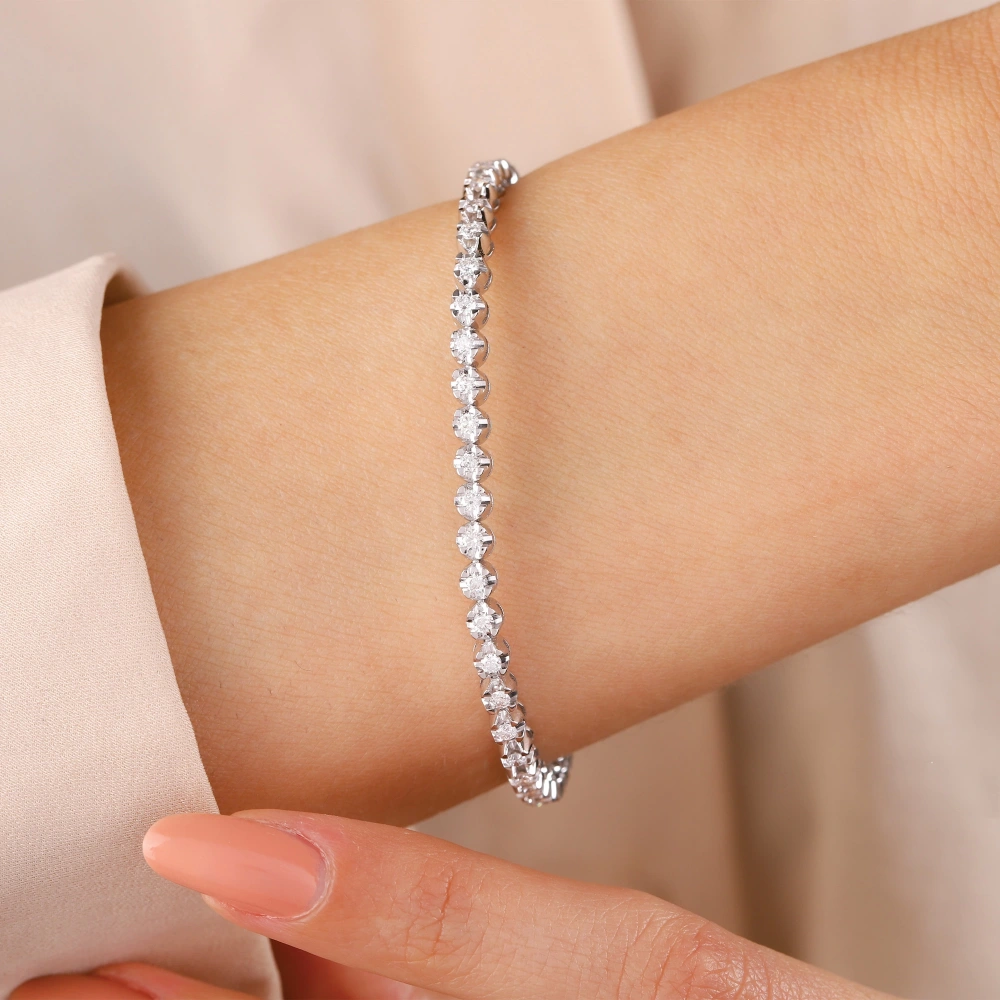 1.50 CT Tasarım Su Yolu Pırlanta Bileklik
