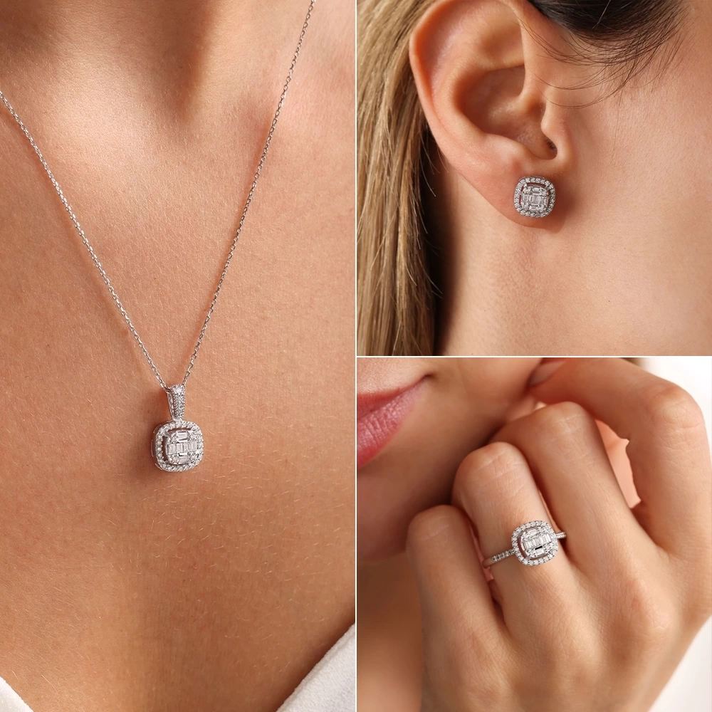 1.52 CT Baget Pırlanta Set
