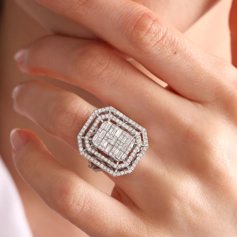 1.55 CT Tasarım Baget Pırlanta Yüzük