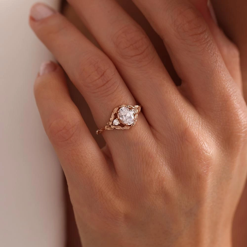 1.45 CT Vintage Beyaz Topaz & Pırlanta Yüzük