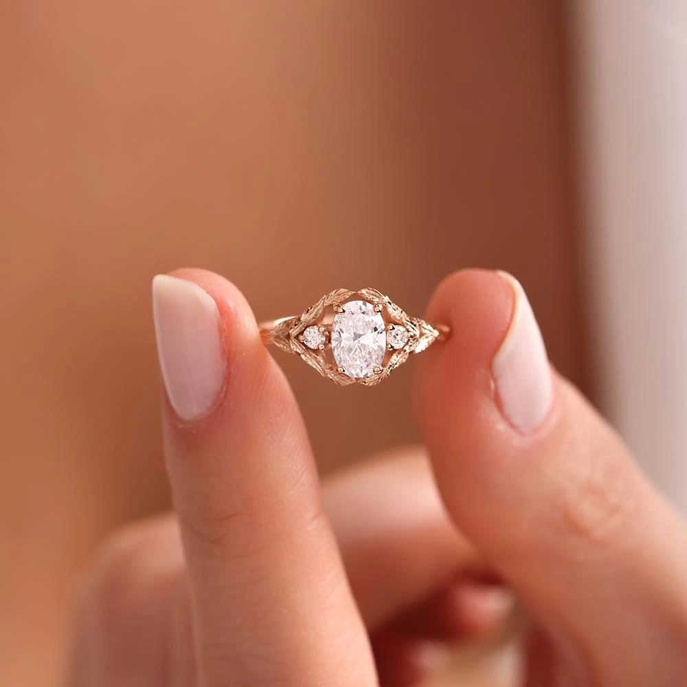 1.45 CT Vintage Beyaz Topaz & Pırlanta Yüzük