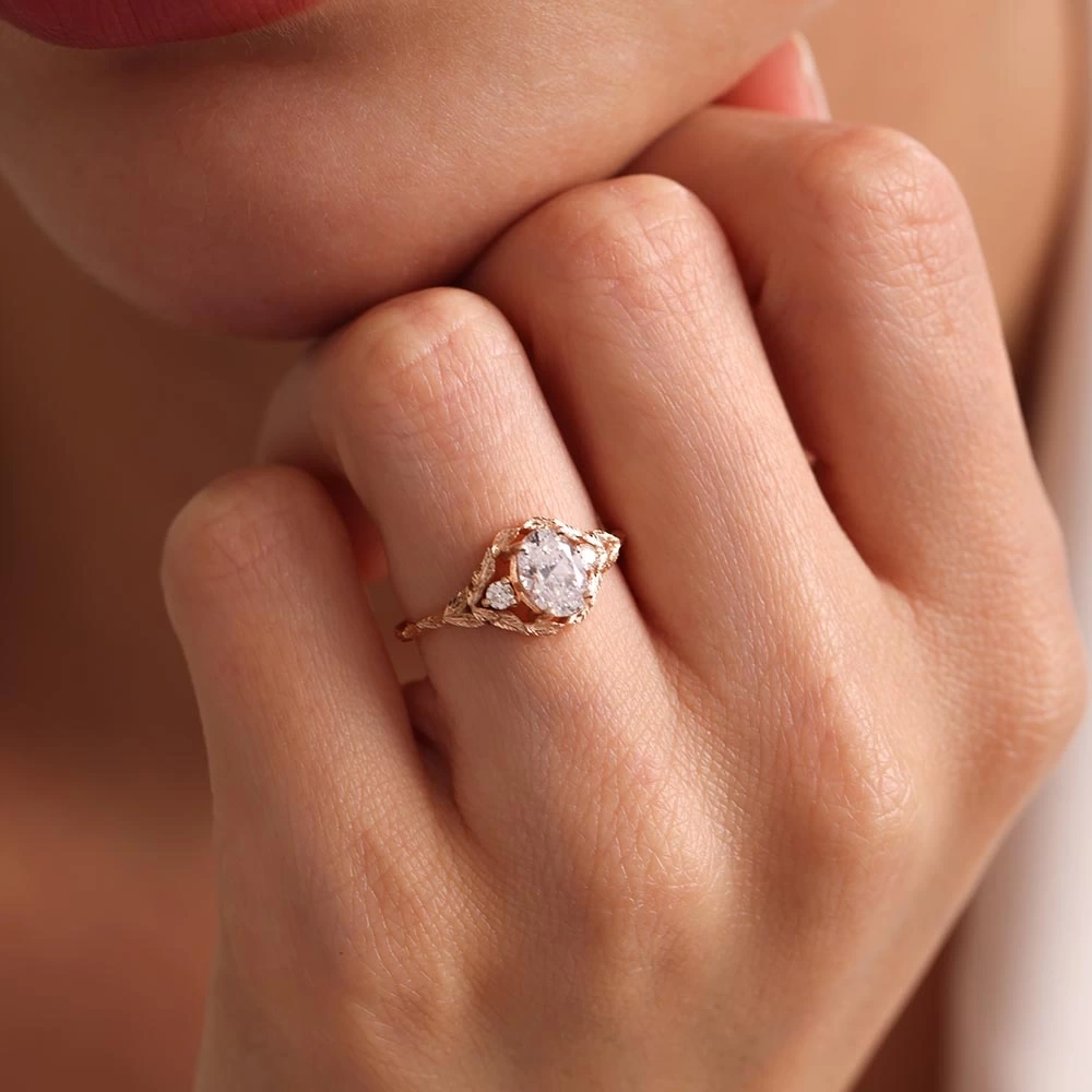 1.45 CT Vintage Beyaz Topaz & Pırlanta Yüzük