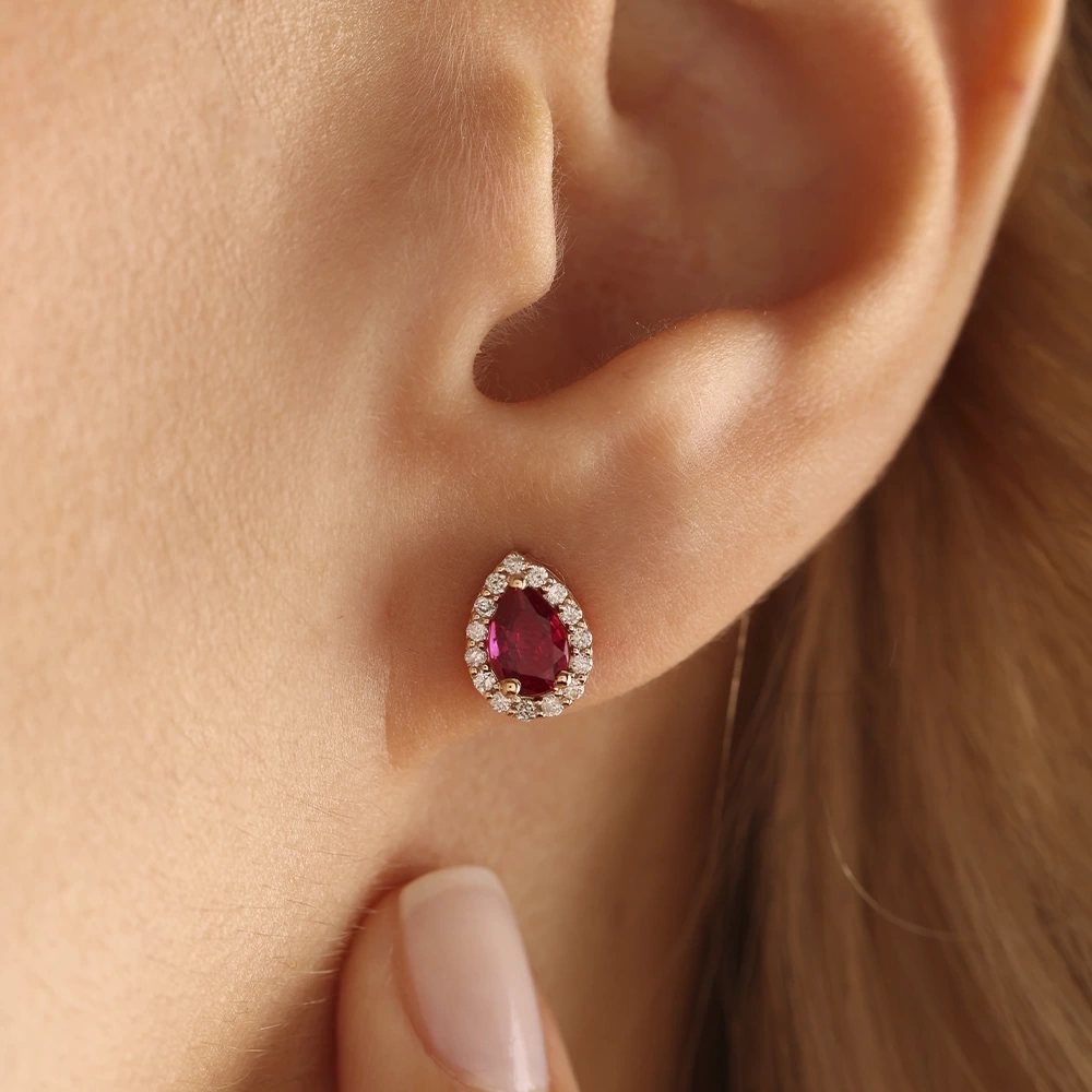 2.44 CT Damla Yakut & Pırlanta Set