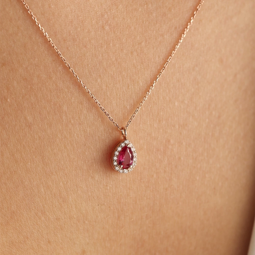 2.44 CT Damla Yakut & Pırlanta Set