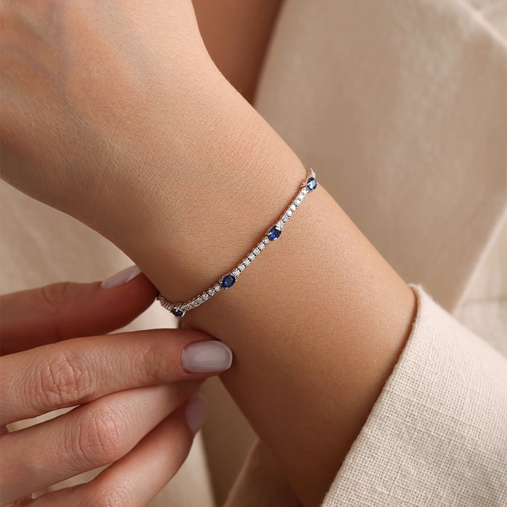 3.50 CT Safir & Pırlanta Bileklik