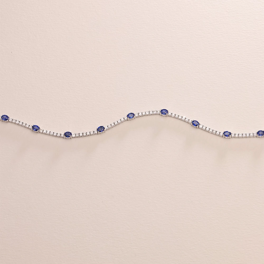 3.50 CT Safir & Pırlanta Bileklik