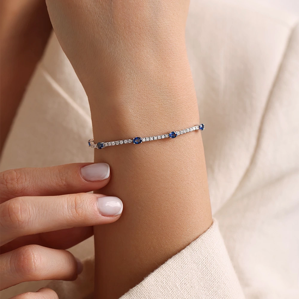 3.50 CT Safir & Pırlanta Bileklik