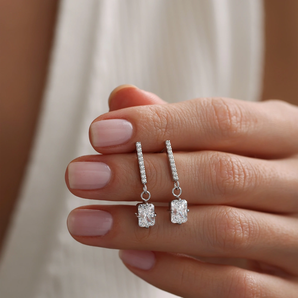 4.62 CT Topaz & Pırlanta Küpe